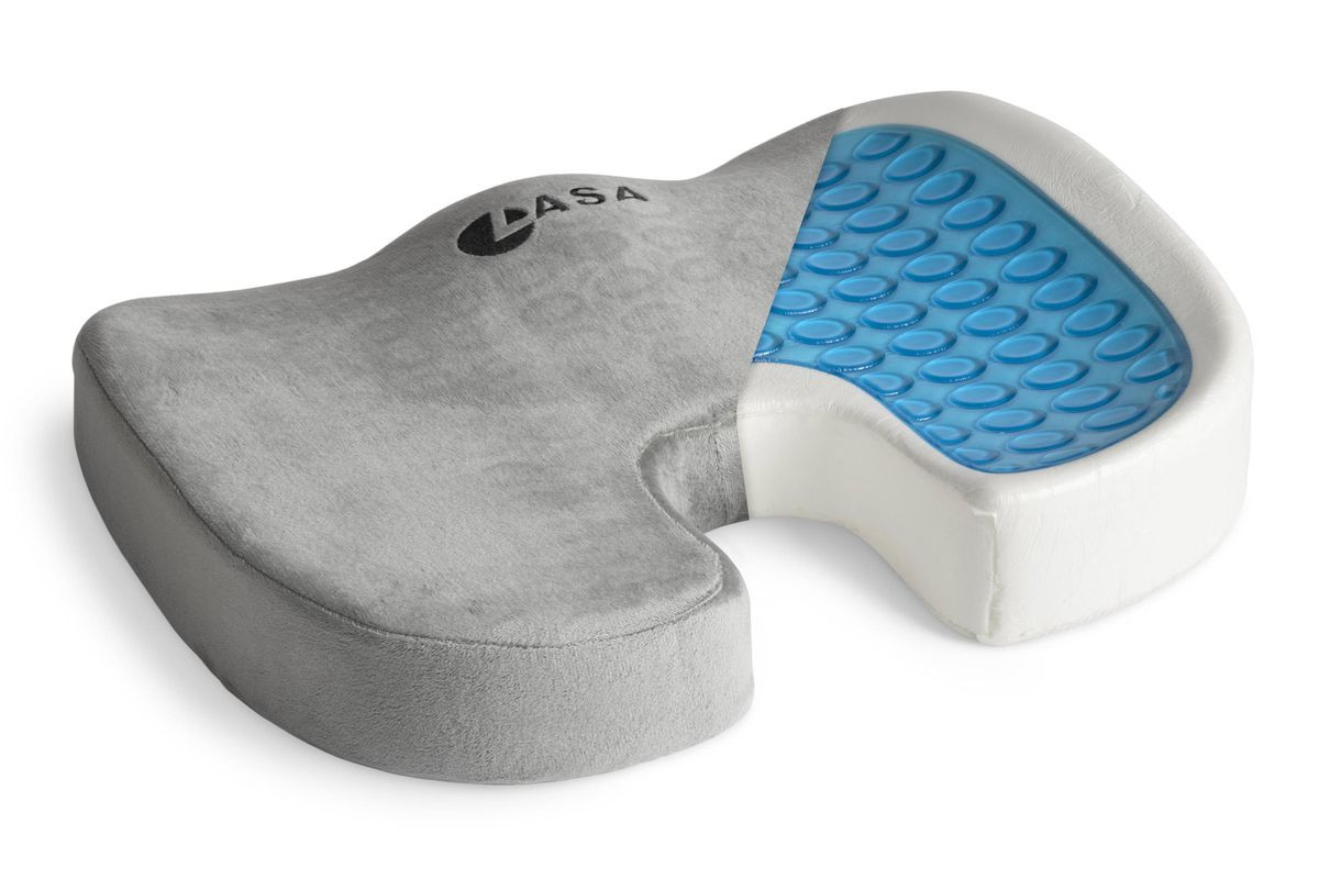 COMFILIFE Memory Foam Gray Gel Enhanced Seat Cushion Chair Pad R