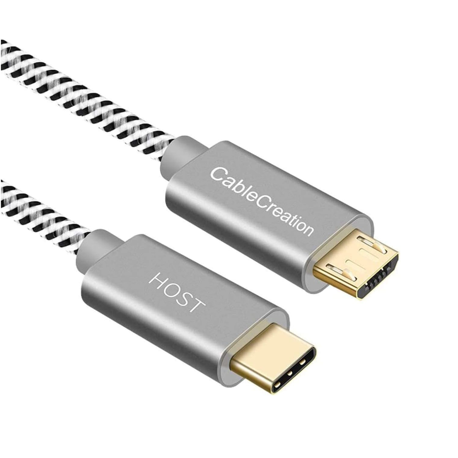 CableCreation Braided USB-C to Micro USB OTG Cable - Charge & Data Sync