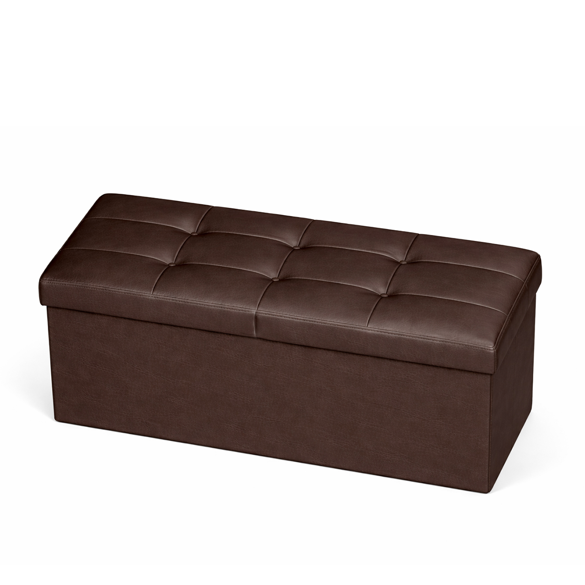 Lasa 110cm Folding Storage Ottoman Bench with Lid - PU Leather & MDF Blanket Chest