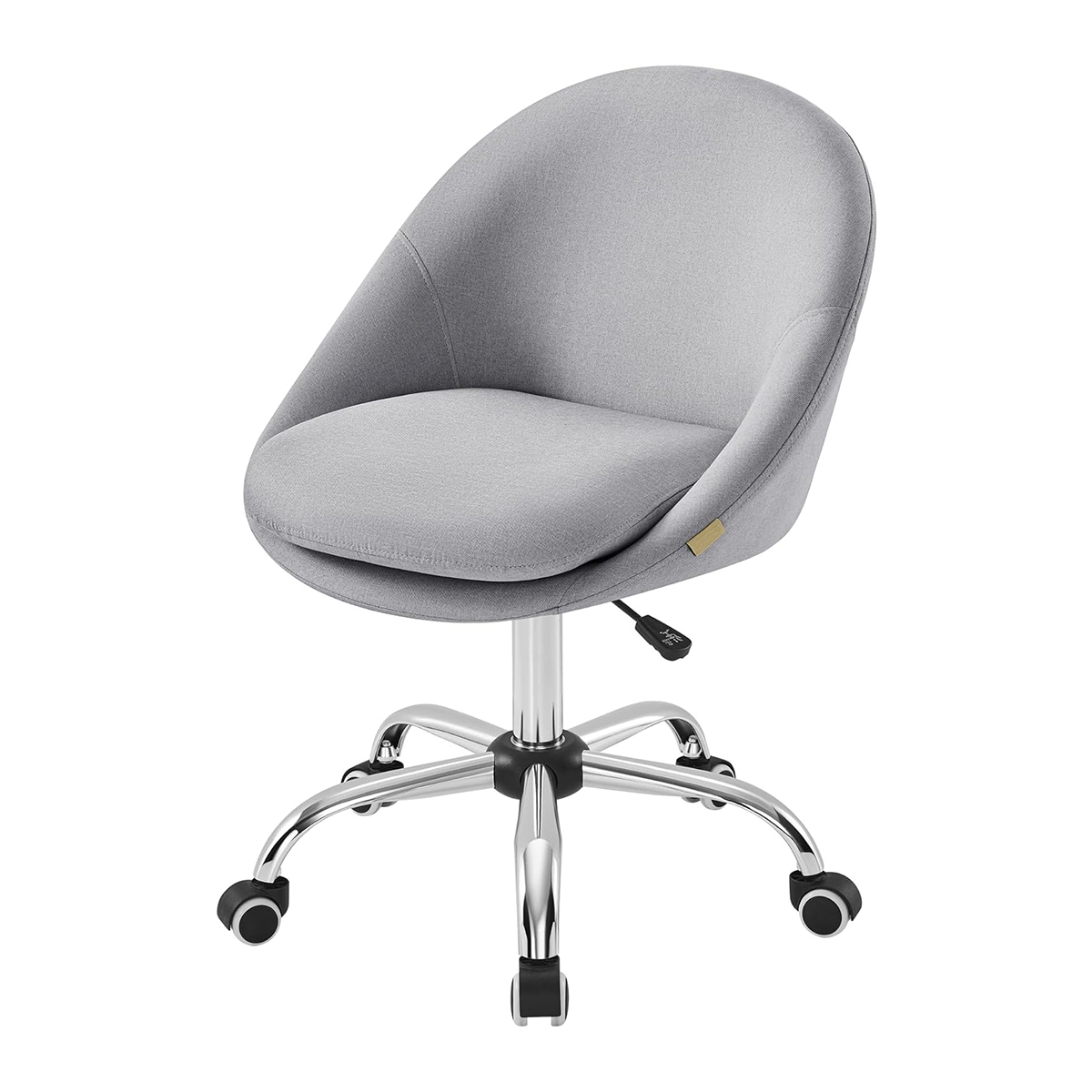 Lazava Swivel Office Chair, Slate Grey - Height-Adjustable Padded Seat with Curved Back
